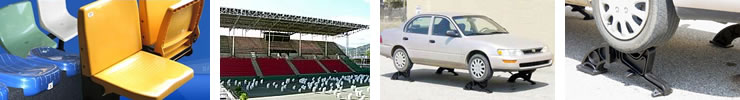 Bleacher Seating No Break Plastic: A 3,500 lb. car will not bend the no break plastic standard. No visible damage or distortion to any part of the chair when 800 lbs is applied to the edge of the seat.