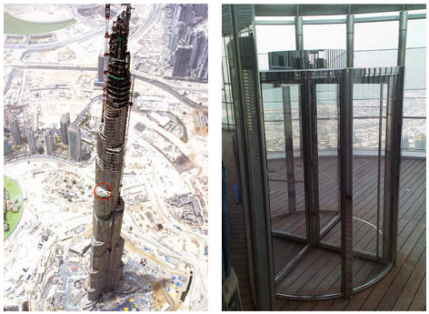 Boon Edam installs the highest revolving doors in the world