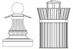 Site Furnishings - Benches, Bollards, Street Signs, Trash Recepticles