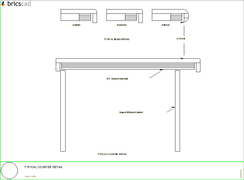 Typical Counter Detail. AIA CAD Details--zipped into WinZip format files for faster downloading.