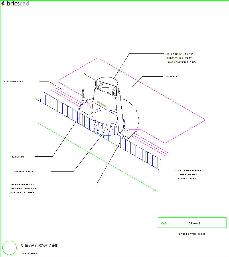 One Way Roof Vent. AIA CAD Details--zipped into WinZip format files for faster downloading.