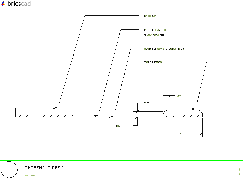 Threshold design detail. AIA CAD Details--zipped into WinZip format files for faster downloading.