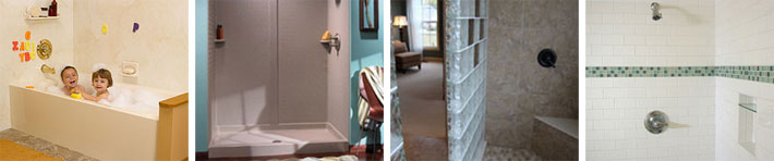 Acrylic, Swanstone Tile Shower and Bathtub Wall Surround From Bath Doctor