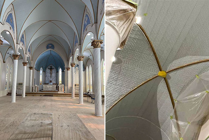 Case Study: Revitalizing History at Lacoste, TX Church Restoration with Replica Tin Ceiling Tiles