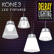 KONE3 Decorative Glass LED Pendant & Semi-Recessed Fixtures