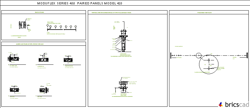 420PP-1 Single panel used with odd numbered panel openings. AIA CAD Details--zipped into WinZip format files for faster downloading.
