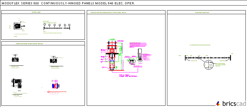 640CHP-3 Offset jamb used with odd numbered panel openings. AIA CAD Details--zipped into WinZip format files for faster downloading.