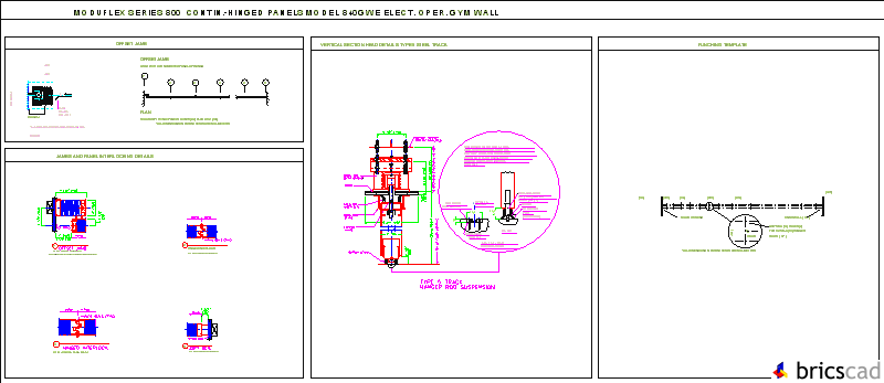 840GWE-1 Offset jamb used with odd numbered panel openings. AIA CAD Details--zipped into WinZip format files for faster downloading.