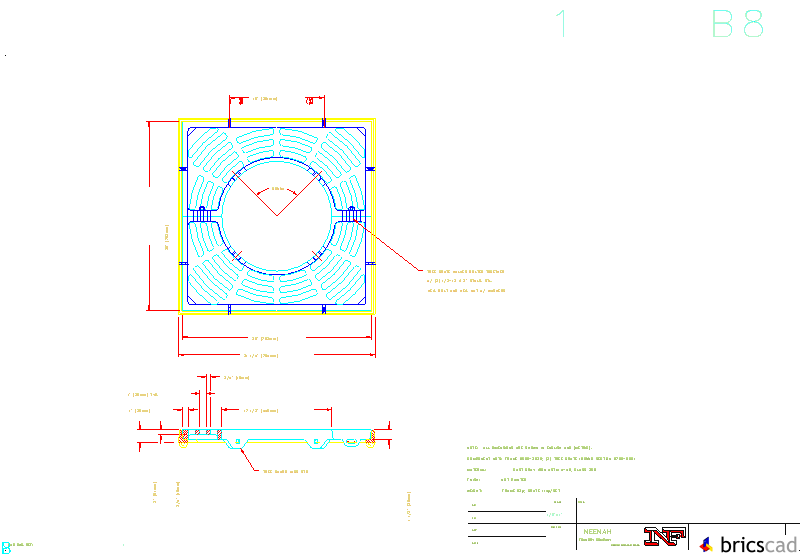 R-8700 Tree Grate 30 Square with 17 1/2 Dia. Tree Opening. AIA CAD Details--zipped into WinZip format files for faster downloading.