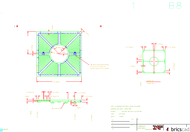 R-8704 Tree Grate 30 Square with 12 Dia. Tree Opening. AIA CAD Details--zipped into WinZip format files for faster downloading.