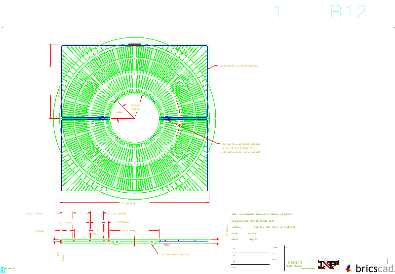 R-8709-A Tree Grate 72 Square with 24 Dia. Tree Opening. AIA CAD Details--zipped into WinZip format files for faster downloading.