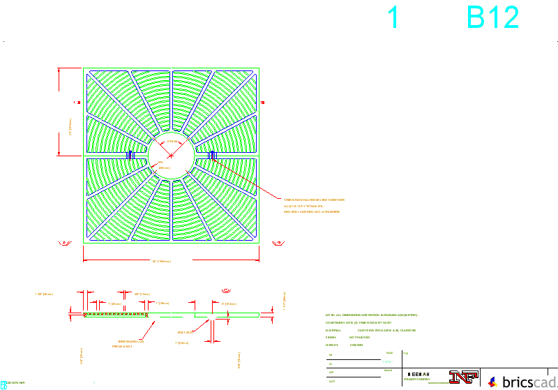 R-8712 Tree Grate 60 Square with 16 Dia. Tree Opening. AIA CAD Details--zipped into WinZip format files for faster downloading.