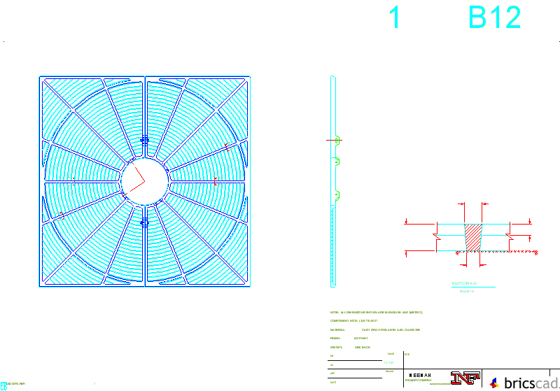 R-8715 A Tree Grate 72 Square with 16 Dia. Tree Opening. AIA CAD Details--zipped into WinZip format files for faster downloading.