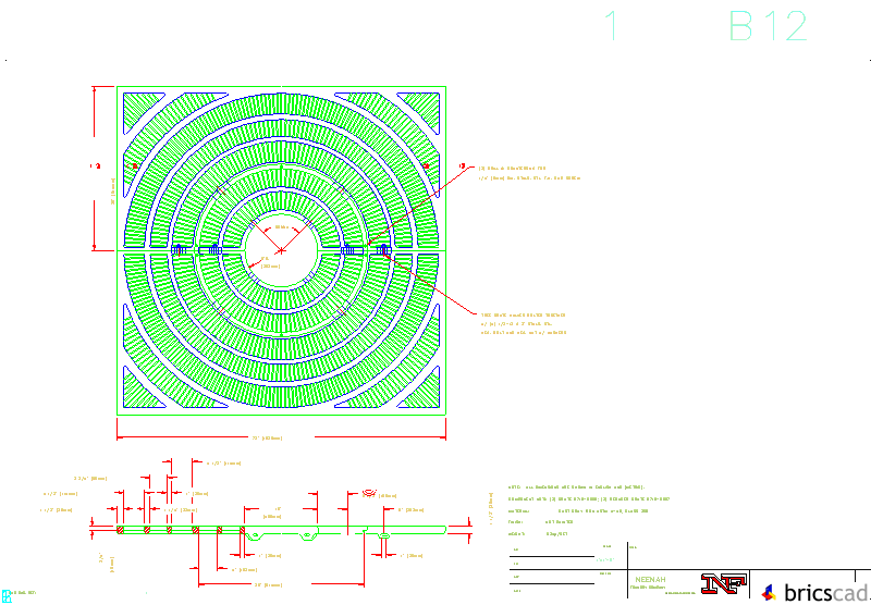 R-8718-A Tree Grate 72 Square with 16 or 36 Dia. Tree Opening. AIA CAD Details--zipped into WinZip format files for faster downloading.