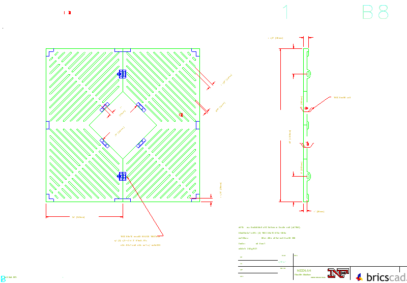 R-8724-A Tree Grate 48 Square with 15 Square Tree Opening. AIA CAD Details--zipped into WinZip format files for faster downloading.