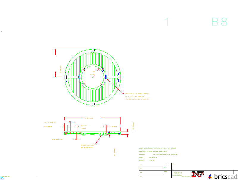 R-8825 Tree Grate 30 Dia. with 12 Dia. Tree Opening. AIA CAD Details--zipped into WinZip format files for faster downloading.