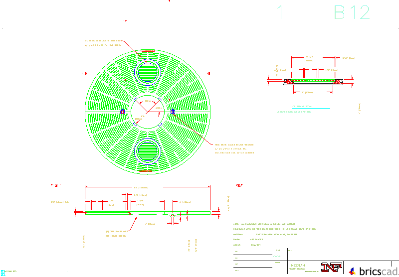 R-8838 Tree Grate 60 Dia. with 16 Dia. Tree Opening and Light Openings. AIA CAD Details--zipped into WinZip format files for faster downloading.