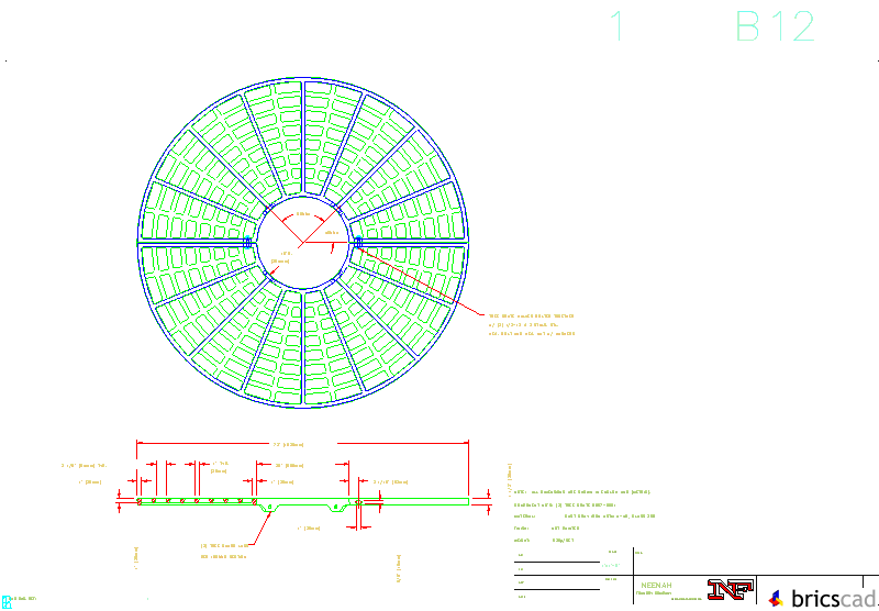 R-8857 Tree Grate 72 Dia. with 20 Dia. Tree Opening. AIA CAD Details--zipped into WinZip format files for faster downloading.