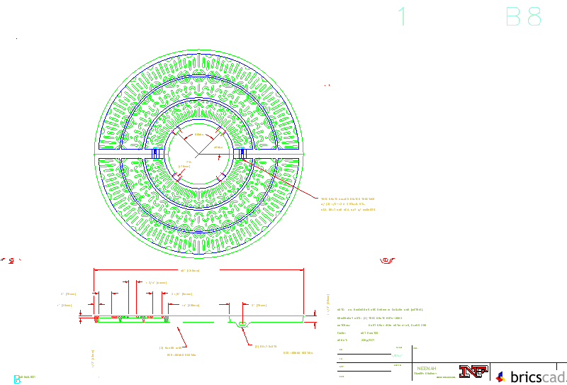 R-8874 Tree Grate 48 Dia. with 14 Dia. Tree Opening. AIA CAD Details--zipped into WinZip format files for faster downloading.