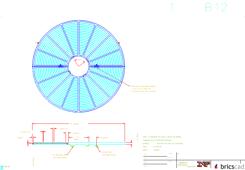 R-8876 Tree Grate 72 Dia. with 16 Dia. Tree Opening. AIA CAD Details--zipped into WinZip format files for faster downloading.