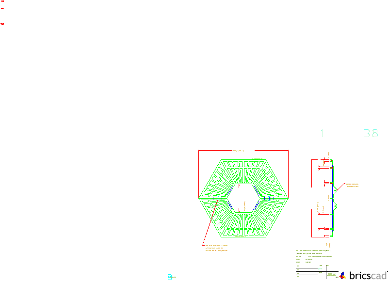 R-8950 Hexagon Tree Grate 44½ with 16½ Tree Opening. AIA CAD Details--zipped into WinZip format files for faster downloading.