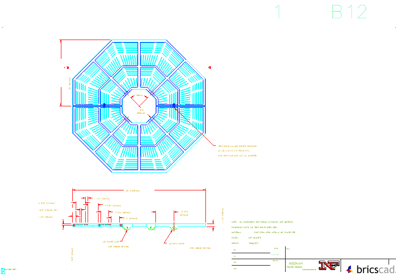 R-8953 Octagon Tree Grate 64 with 16 Tree Opening. AIA CAD Details--zipped into WinZip format files for faster downloading.