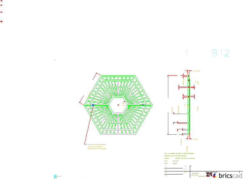 R-8955  Hexagon Tree Grate 60 with 15 ¾ Tree Opening. AIA CAD Details--zipped into WinZip format files for faster downloading.