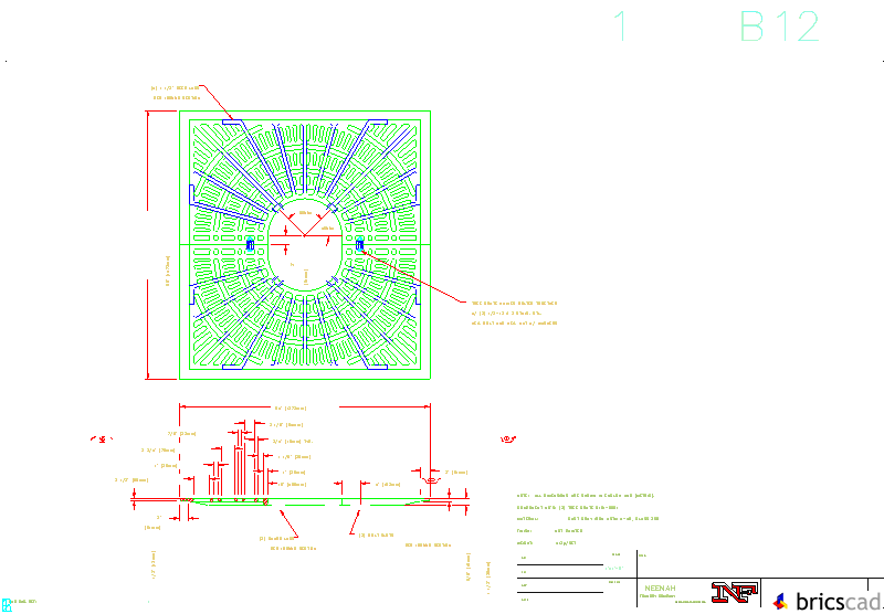 R-9101 Retrofit Tree Grate 54 by 59 with 16 Oval Tree Opening. AIA CAD Details--zipped into WinZip format files for faster downloading.