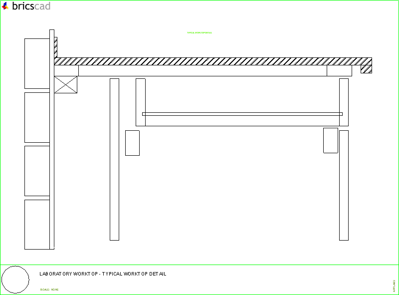 Laboratory Worktop - Typical Worktop Detail. AIA CAD Details--zipped into WinZip format files for faster downloading.