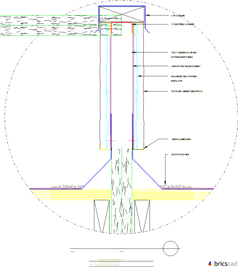 ASW403 -  ROOF INTERSECTION (STUCCO). AIA CAD Details--zipped into WinZip format files for faster downloading.