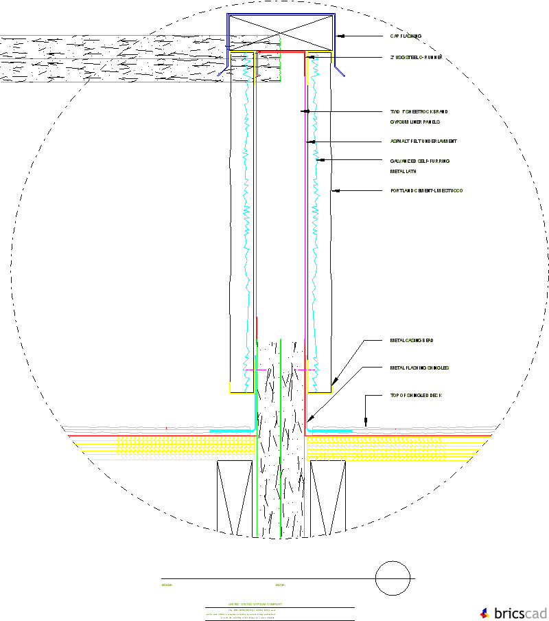 ASW404 -  ROOF INTERSECTION (STUCCO). AIA CAD Details--zipped into WinZip format files for faster downloading.