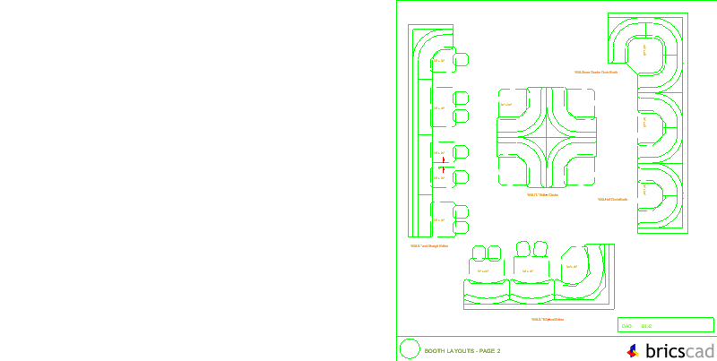 Bl-2 Booth Layouts. AIA CAD Details--zipped into WinZip format files for faster downloading.