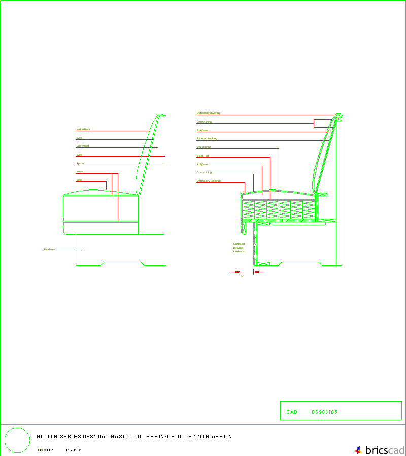 Booth Series 9831.05. AIA CAD Details--zipped into WinZip format files for faster downloading.