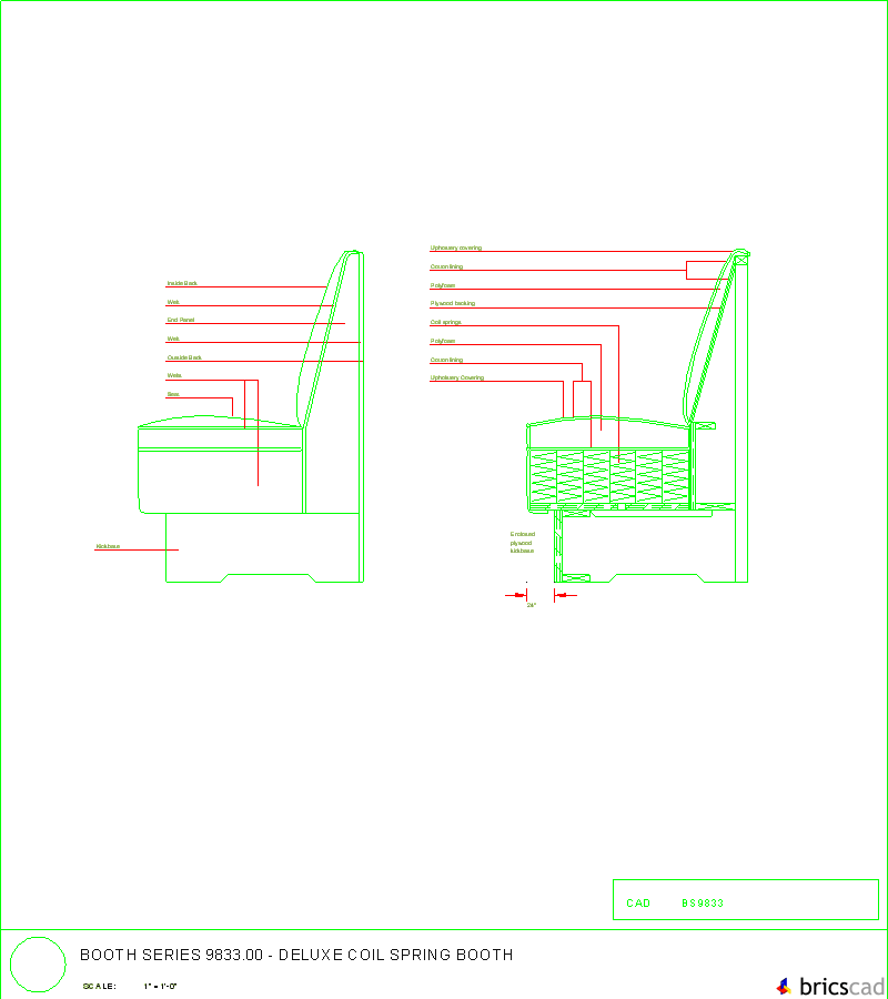 Booth Series 9833.00. AIA CAD Details--zipped into WinZip format files for faster downloading.