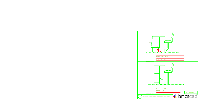 Counter and Bar Stool Layout. AIA CAD Details--zipped into WinZip format files for faster downloading.