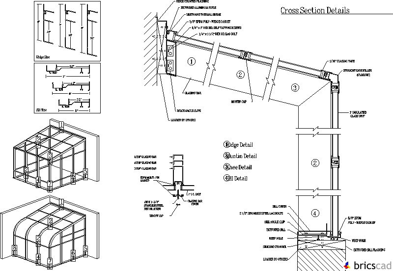 Cross Section Detail. AIA CAD Details--zipped into WinZip format files for faster downloading.