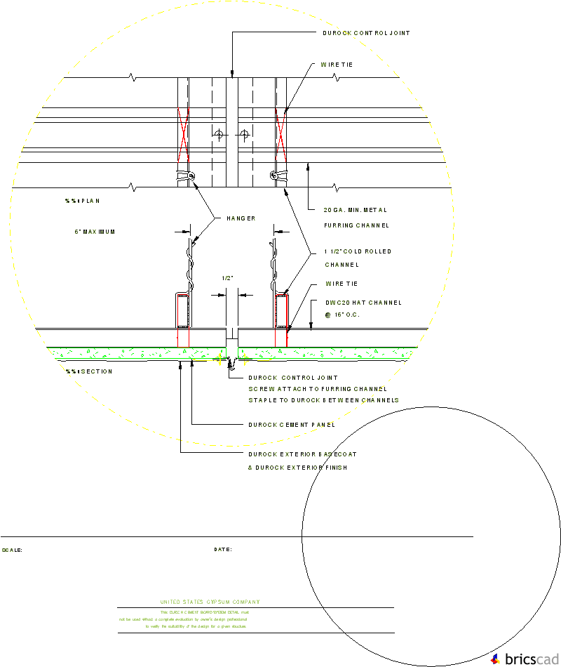 Dur102 Suspended Ceiling Control Joint Aia Cad Details Zipped Into Winzip Format Files For Faster Downloading United States Gypsum Company Usg