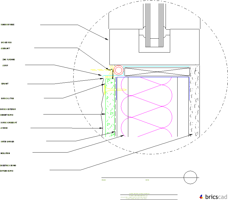 DUR219 - WINDOW SILL DETAIL. AIA CAD Details--zipped into WinZip format files for faster downloading.