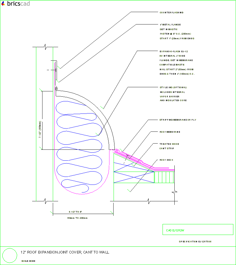 12 Expansion Joint Cover. AIA CAD Details--zipped into WinZip format files for faster downloading.