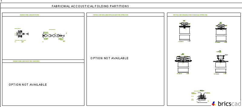 FABRIC-1 Single fixed jamb partitions. AIA CAD Details--zipped into WinZip format files for faster downloading.