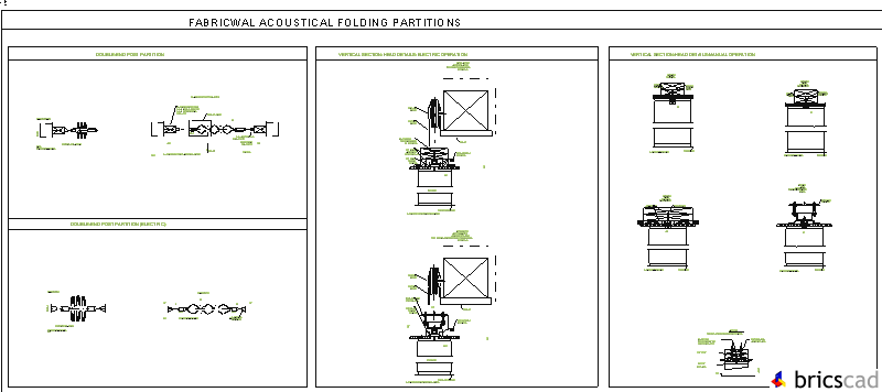 FABRIC-3 Double-end post partition. AIA CAD Details--zipped into WinZip format files for faster downloading.