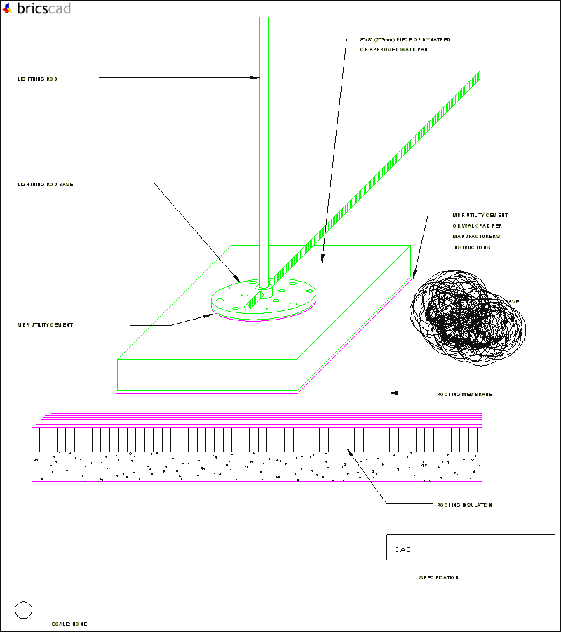 Lighting rod. AIA CAD Details--zipped into WinZip format files for faster downloading.