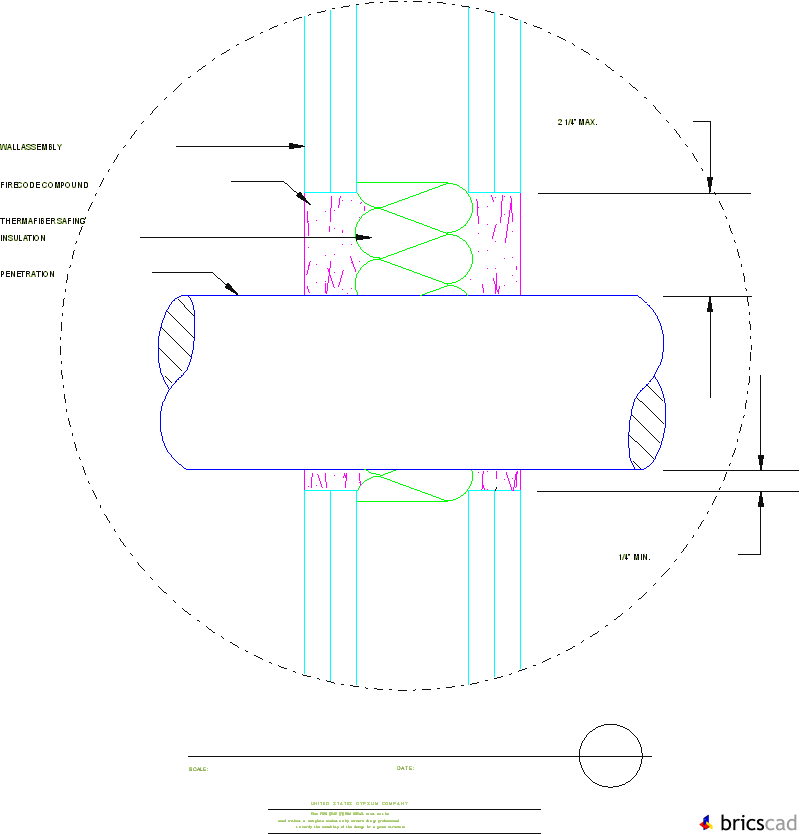 FS201 - WALL PENETRATION. AIA CAD Details--zipped into WinZip format files for faster downloading.