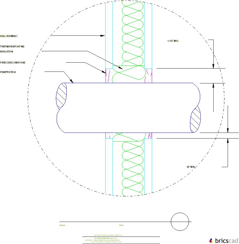 FS204 - WALL PENETRATION. AIA CAD Details--zipped into WinZip format files for faster downloading.