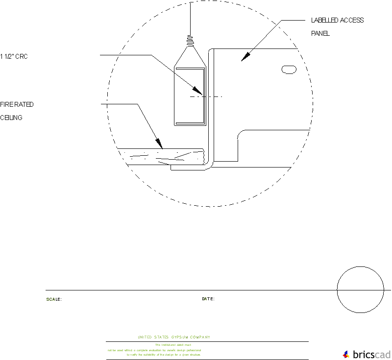 HOSP110 - DETAIL AT CEILING. AIA CAD Details--zipped into WinZip format files for faster downloading.