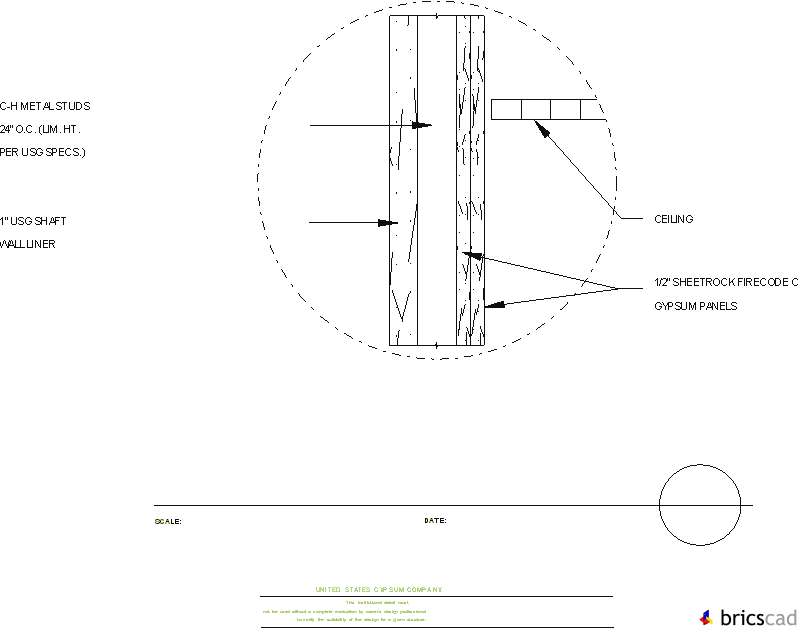 HOSP204 - TWO-HOUR RATED SHAFTWALL. AIA CAD Details--zipped into WinZip format files for faster downloading.