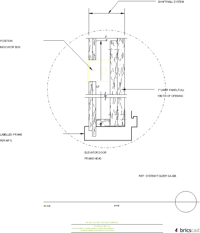 HOSP212 - ELEVATOR SHAFTWALL. AIA CAD Details--zipped into WinZip format files for faster downloading.