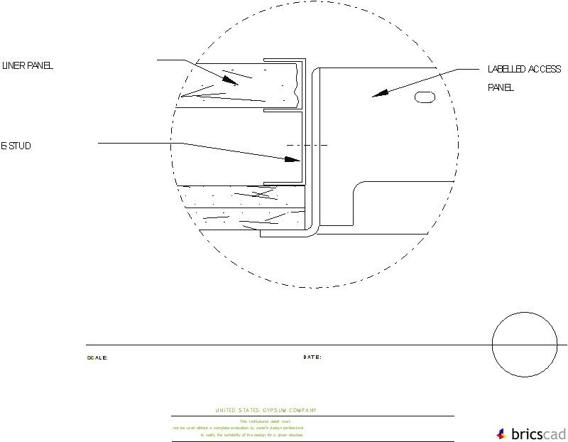 HOSP214 - DETAIL AT SHAFTWALL. AIA CAD Details--zipped into WinZip format files for faster downloading.