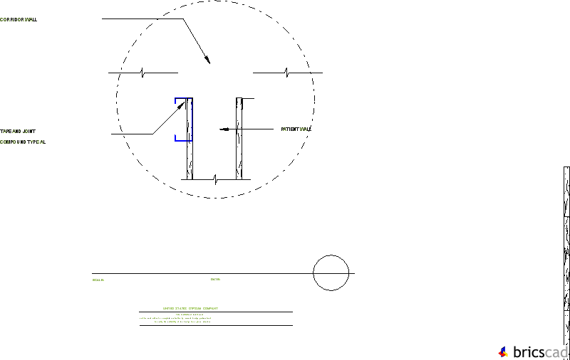 HOSP217 - INTERSECTION OF RATED WALLS. AIA CAD Details--zipped into WinZip format files for faster downloading.