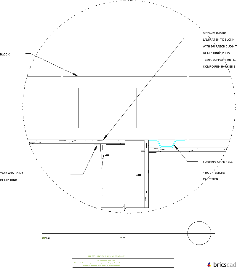 HOSP219 - METAL STUD SMOKE PARTITION. AIA CAD Details--zipped into WinZip format files for faster downloading.